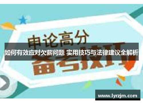如何有效应对欠薪问题 实用技巧与法律建议全解析